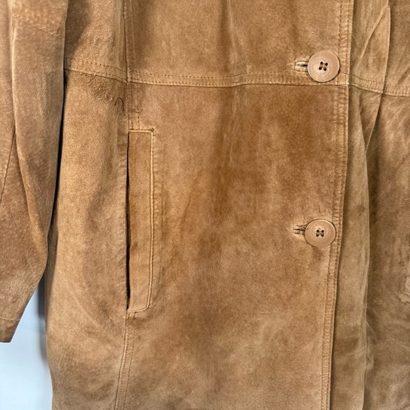 Nordstrom Bernardo Vintage 90’s Brown Suede Coat, Size L - Picture 3 of 11